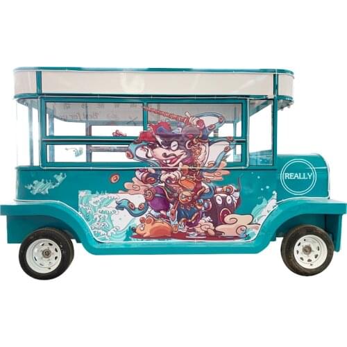 Food Truck Mobile Kitchen With Great Design And Bright Color Snack Trailer Ice Cream Kiosk Food Cart Van Car