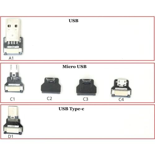 FFC USB 3.1 Type-c cable FPV Flat Slim Thin Ribbon FPC Cable Angle Micro USB OTG to USB for FPV Brushless Handheld Gimbal Servo