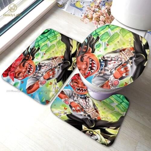 Brockhampton Bath Mat Modern Polyester 3 Piece Bathroom Mat Set Foot Soft Bathroom Rug