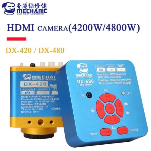 MECHANIC DX-420 4200W Pixels DX-480 4800W Pixels USB HD Industrial Camera Trinocular Microscope Camera for Phone CPU PCB Repair