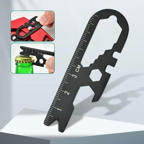 Multifunctional Stainless Steel Pocket EDC Gear Multi Tool Keychain Bottle Opener Wrench Screwdriver Outdoor Survival Gadget