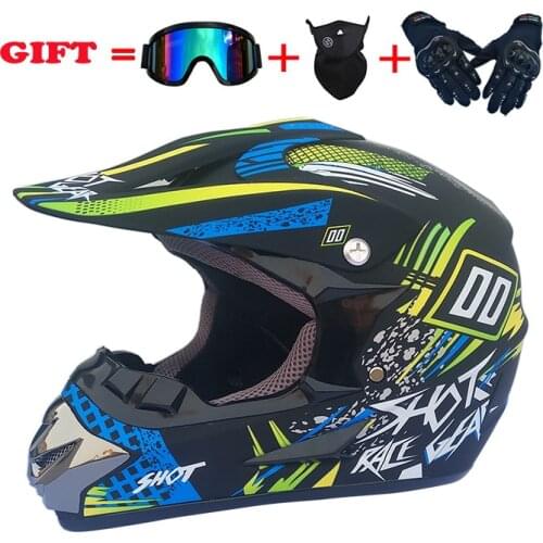 Cross country motorcycle am mountain bike full helmet riding helmet four season motorcycle cross country helmet three piece set