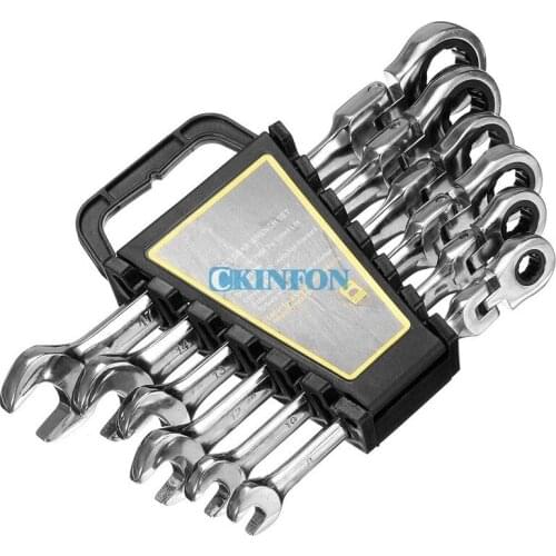 DHL 10Set *6PCS Gears Wrench Set Open End Wrenches Activities Ratchet Repair Tools Torque Combination Spanner Allen Keys