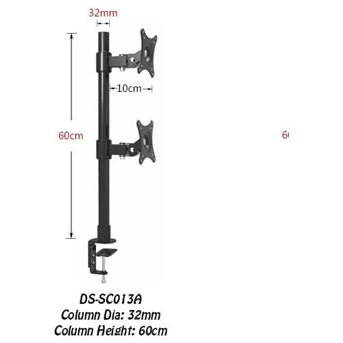 Desktop Clamping 13-27" Dual Screen Monitor Holder Long Arm Monitor Mount Retractable Rotation LCD TV Mount Rack Arm Base SC013A