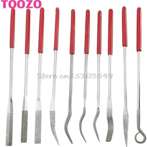 New 10Pcs Diamond Coated Riffler Files Mechanical Watch Jewelry Files Tools G08 Whosale&DropShip