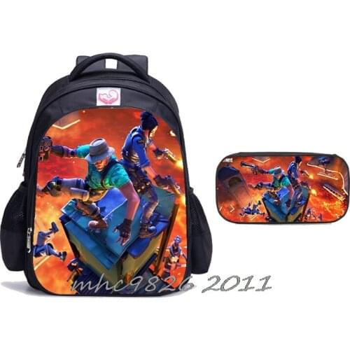 New Children Fortnite Game Kindergarten Backpack 2pcs Set Kids School Bag Cartoon Bookbag Children Start School Gift Rucksack