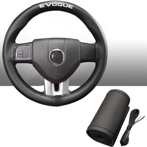 15 Inch Genuine Leather Braided Steering Wheel Cover for Land rover Evoque Car Interior Accessories