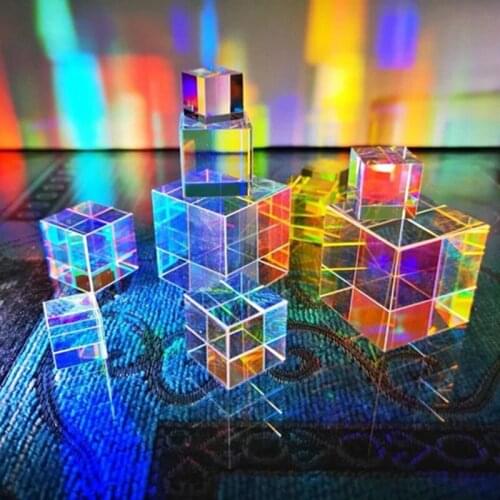 Optical Glass Cubes Prism RGB Dispersion Prism Physics Light Spectrum Educational Model Outdoor Photography Prop Best Pr