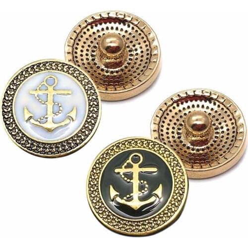 Wholesale w291 Anchor 3D 18mm rhinestone metal snap button for Bracelet Necklace Jewelry For Women Fashion accessories