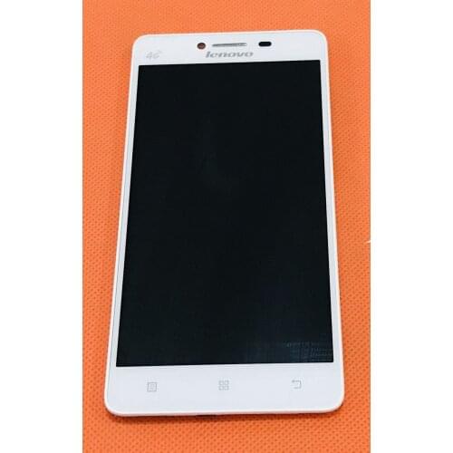 Used Original LCD Display +Digitizer Touch Screen+ Frame for Lenovo A858t Free shipping