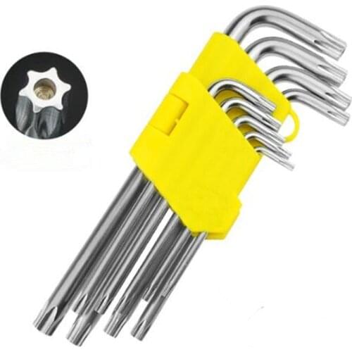 9 Pieces T10 T15 T20 T25 T27 T30 T40 T45 T50 Security Torx Screwdriver Use Cars Refrigerator