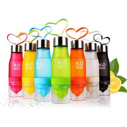 650ML Water Plastic Bottle Drink More Water h2o Lemon Bottle Plastic Juice Bottles