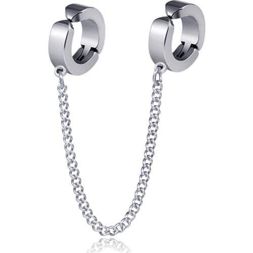 Stainless Steel Clip-on Fake Earrings Non-piercing Earcuff Ear Clip Earrings Without Piercing Punk Personality Jewelry