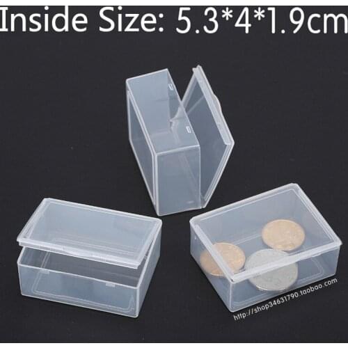 Free Shipping Transparent Plastic Small square Boxes Packaging Storage Box With Lid for jewelry box Accessories Finishing Box