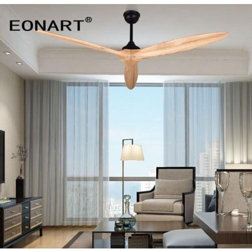 EONART 60 Inch modern without light ceiling fan with remote control fashion dc fan for wood decoration ceiling fans for home