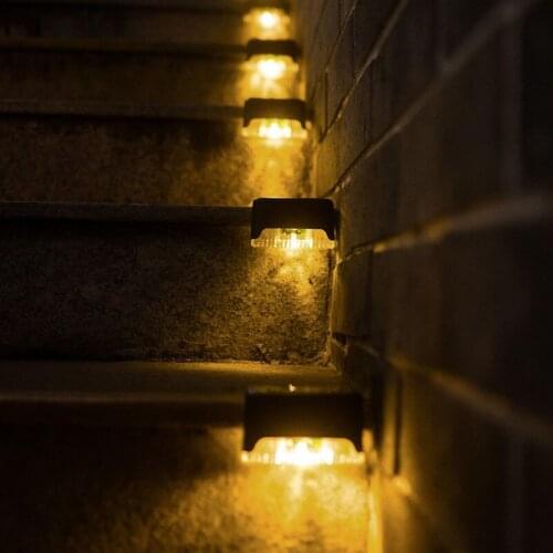 4/8/16 PCS Solar Step Lights Outdoor Waterproof Led Solar Stair Fence Wall Lamps Decoration for Patio Garden Yard Street Pathway