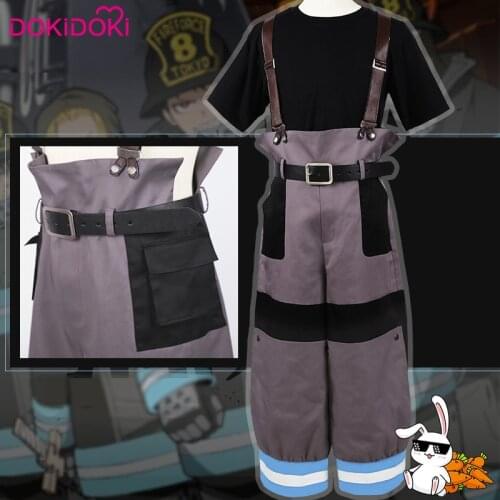 DokiDoki Anime Cosplay Fire Force Enen no Shouboutai Fire Brigade Uniform Shinra Kusakabe Men Anime Cosplay Costume