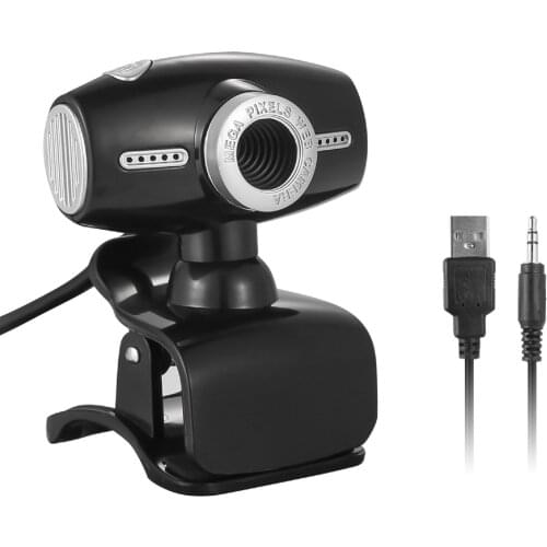USB 2.0 Web Camera CMOS 45fps Computer PC Clip-on Webcam with Microphone for Computer PC Laptop Desktop