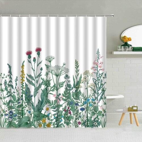 Nature Scenery Shower Curtain Estonia Spring Flowers Lake Sunset Landscape Photo Bathroom Decor Waterproof Fabric Bath Curtains