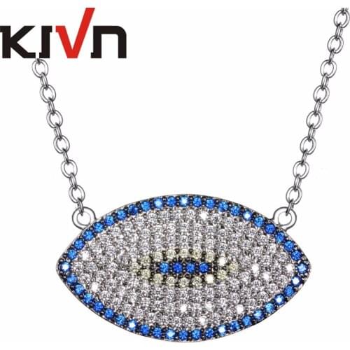 Womens Fashion Jewelry Turkish Blue eye CZ Cubic Zirconia Bridal Wedding Pendants Necklaces Birthday Gifts 6pcs Lots Wholesale