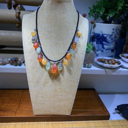 1pc Natural Alxa Mongolian Gobi Agate Rough Stone Color Bead Necklace Bracelet