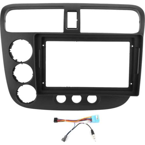 9in 2 Din Stereo Fascia Panel GPS MP3 MP4 Trim Frame with Power Cord Fit for Honda Civic 2002 2003 2004 2005 LHD