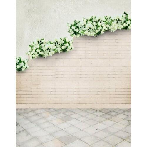 5x7ft Brick Wall Flowers Photography Backdrops Photo Props Studio Background