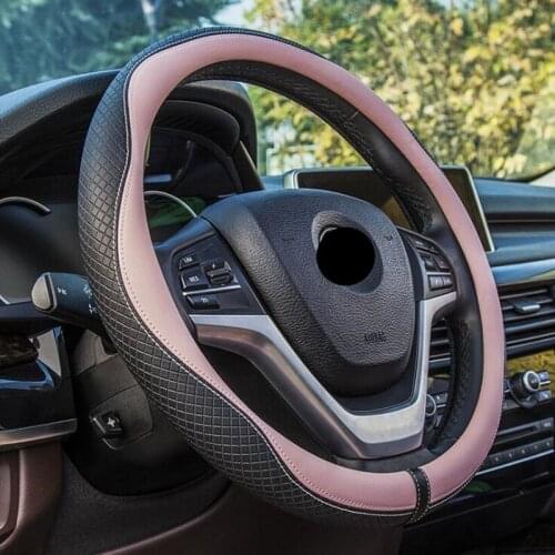 Anti-Slip Micro fiber Steering-wheel Auto Interior Accessories Skidproof Embossing Leather Universal Car Steering Wheel Cover