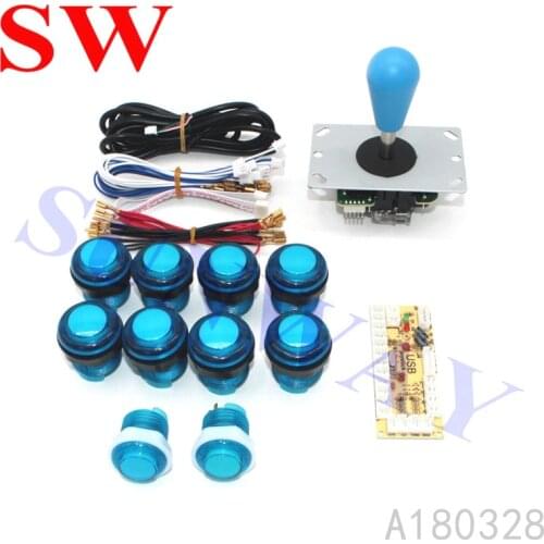 Hot Sale DIY Arcade KIT 1 Player Zero Delay USB to PC Sanwa style Joystick Arcade Game Machine Parts for Jamma Fighting Games