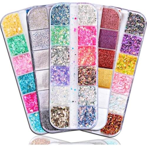 Nail Glitter Mermaid Powder Butterfly Flakes Shiny Round Hexagon Holographic Paillette Sequin Nail Art Decoration Manicure BEA08