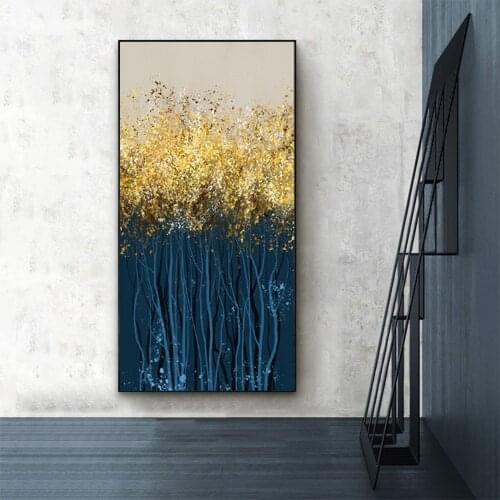 Big Size Nordic Golden Rich tree Canvas Painting Abstract Posters and Prints Wall Pictures for Living Room Gallery Home Decor