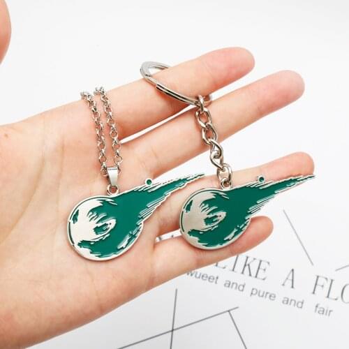 Final Fantasy 7 Meteor Pendant Keychain Comics Women men Trinket Car bag Key Ring Jewelry Souvenir Gift keychains