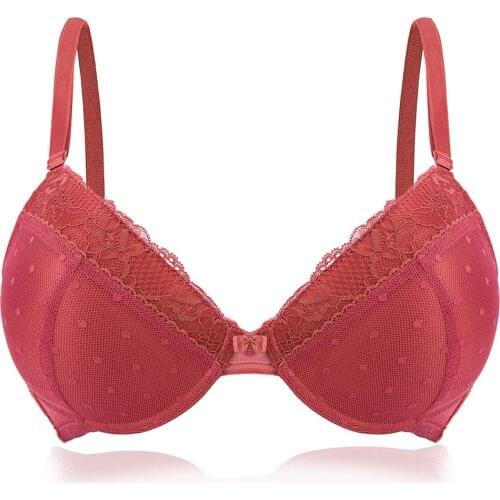 Sexy Women Underwear Bra Underwire Thin Padded Push Up Embroidery Lace Brassiere Plus Size 30 32 34 36 38 40 B C D E F Cup