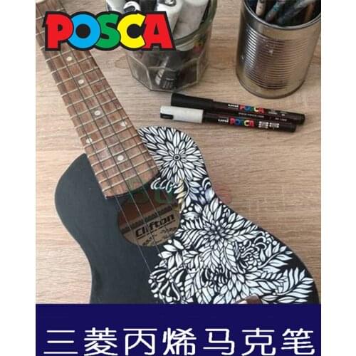 Uni Posca Painting High Gloss Pen, Acrylic Marker, Single Optional, Quick Drying Marker, Water Resistance,Odorless,Art Supplies