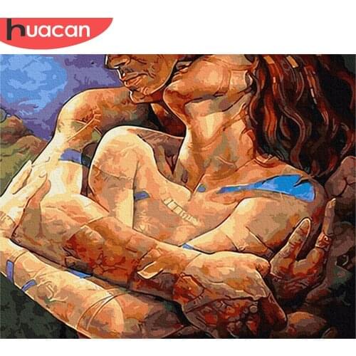HUACAN DIY Pictures By Number Lover Kits Drawing On Canvas Painting By Numbers Portrait Hand Painted Picture Gift Home Decor