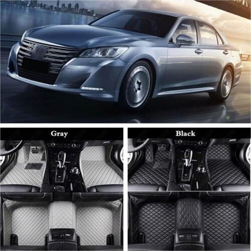 Leather Customized Cars Floor Mats for Toyota C-HR Yaris Tundra FJ Cruiser CROWN 86 Avalon Saloon Foot Rugs Auto Carpet Cover