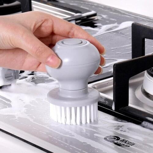 Kitchen dishwashing brush, pot cleaning brush, automatic liquid discharge, water-jetting detergent press