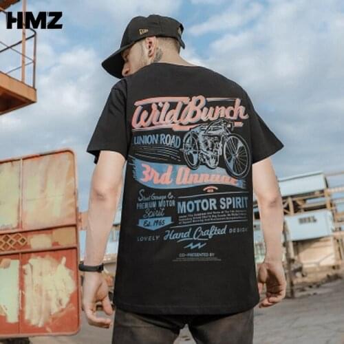 HMZ Harajuku Summer Man T-shirts Casual Printed Tops Fashion Tee Man T Shirt Half Sleeve TShirt Plus Size Streetwear T Shirt Men