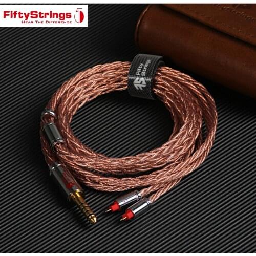 Fiftystrings Copper Pi 8 Share 7N single crystal copper upocc 280 cores Earphone cable 0.78 mmcx QDC UE A2DC Earbuds wire