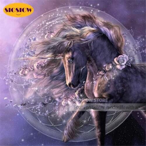 SIOSIOW Full Drill 5d Diy Diamond Painting Fantasy Unicorn Decoration 3d Dimond Embroidery Square Mosaic Cross Stitch Decor Room