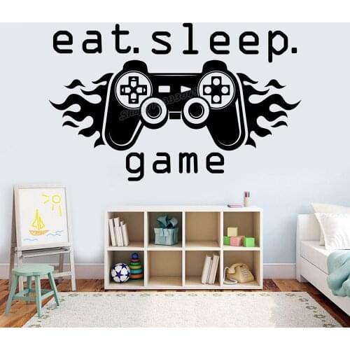 Eat Sleep Game Wall decal game room decor gamer Wall Sticker playroom teen boy room decor game decal game quote Sticker C808