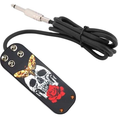 Mini Stainless Steel Tattoo Foot Pedal Switch Footswitch Control with Wire For Power Supply Machine Clip Cord Tattoo Accessories