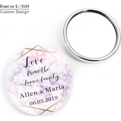 Personalized Name /date wedding gifts Mirror Makeup Mirror Baby Shower Bridal Party Wedding Favor Christening Birthday Souvenir