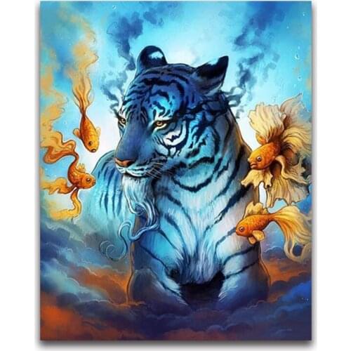 Full diy diamond-painting Tiger Picture Of Rhinestone Mosaic Animal Square/round drill Diamond Embroidery Sale Handmade wall art