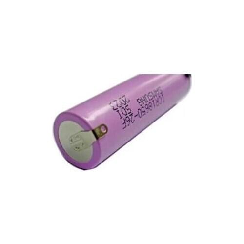 6PCS Full lithium battery 18650 capacity 2600MAH flat head battery with welding feet