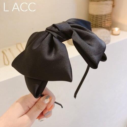 Korean simple retro black bow headband female sweet and cute net red fine pressure hairband super fairy hair accessories