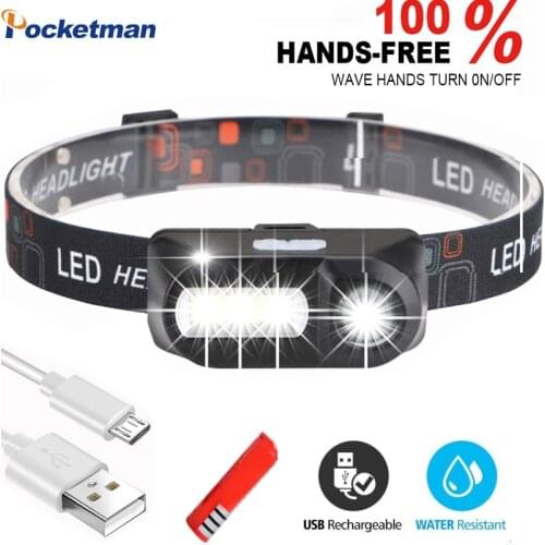 Most Powerful Bright LED XPE+COB USB Charging Tactical Waterproof Torch Headlamp Headlight Camping Fishing Flashlight with18650