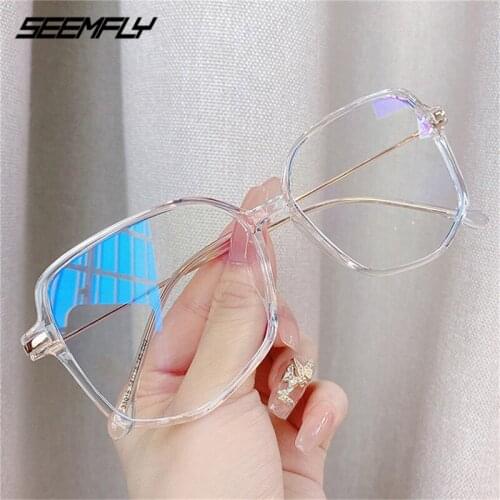 Seemfly New Men Women Retro Frames Anti Blue Light Glasses Fashion Clear Lens Eyeglasse Unisex Classic Eyewear Spectacles Goggle