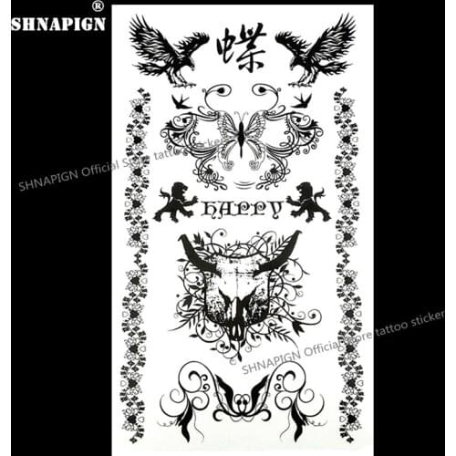 SHNAPIGN Royal Lion Eagle Totem Temporary Tattoo Body Art Flash Tattoo Stickers 17*10cm Waterproof Fake Car Styling Wall Sticker