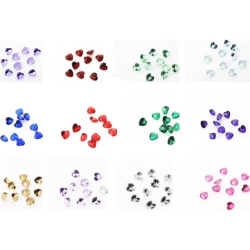 Mix 12 color High quality 5mm crystal heart charms,floating birthstone,floating charms,Valentines charms
